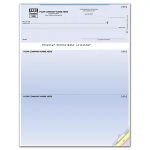 QuickBooks compatible laser business check with standard security features and top layout