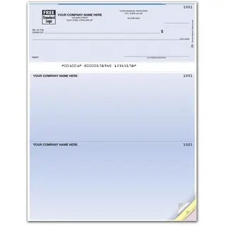 QuickBooks compatible laser business check with standard security features and top layout