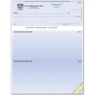 QuickBooks compatible laser business check with standard security features and top layout