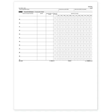 Laser 1095B ACA Continuation Sheet