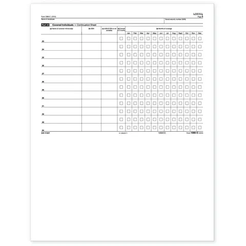 Laser 1095C ACA Continuation Sheet
