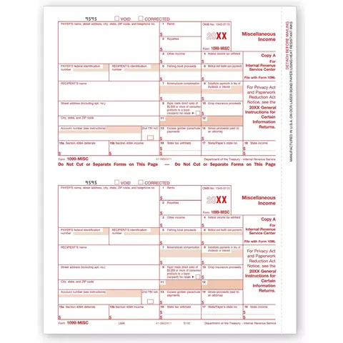 Laser Bulk 1099-MISC Tax Forms, Federal Copy A