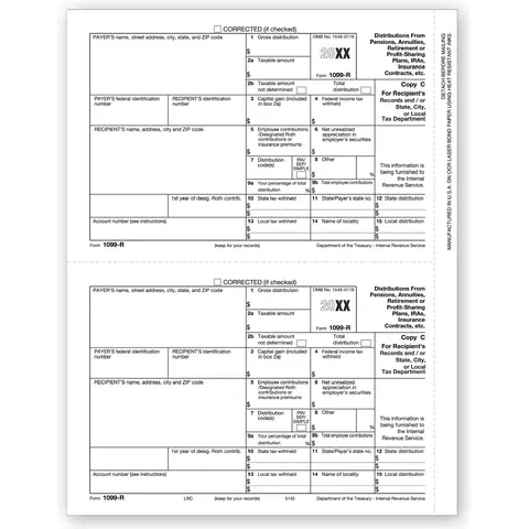 Laser Bulk 1099-R Tax Forms, Copy C