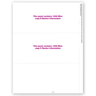 Blank Bulk Laser 1099-MISC Tax Forms, 3-Up