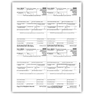Bulk 1099-R Tax Forms - Recipient Copy B, C, 2