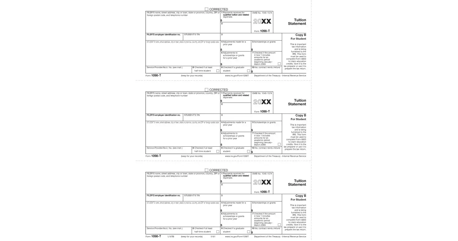 Laser 1098-T Form - Student Copy B - Bulk