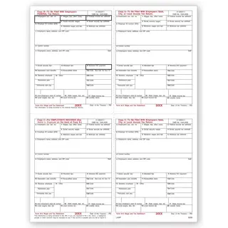 Laser Bulk W-2 Tax Forms - 4-Up