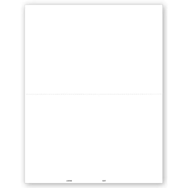 Blank Laser Bulk W-2 Tax Forms, 2-Up