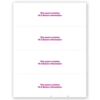 Blank Laser Bulk W-2 Tax Forms - Horizontal Format, 4-Up