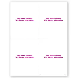 Blank Laser Bulk W-2 Tax Forms - Vertical Format, 4-Up