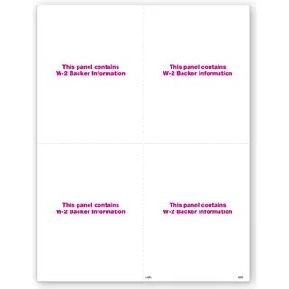 Blank Laser Bulk W-2 Tax Forms - Vertical Format, 4-Up