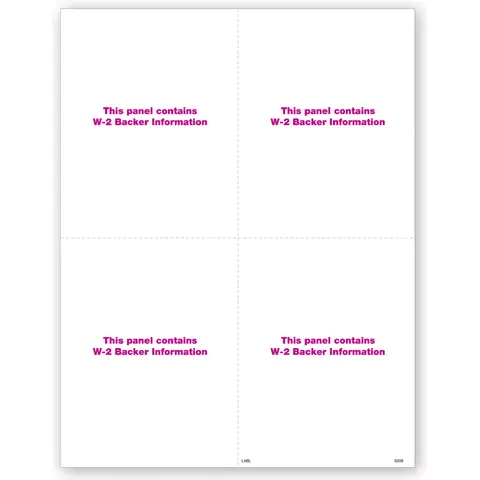 Blank Laser Bulk W-2 Tax Forms - Vertical Format, 4-Up