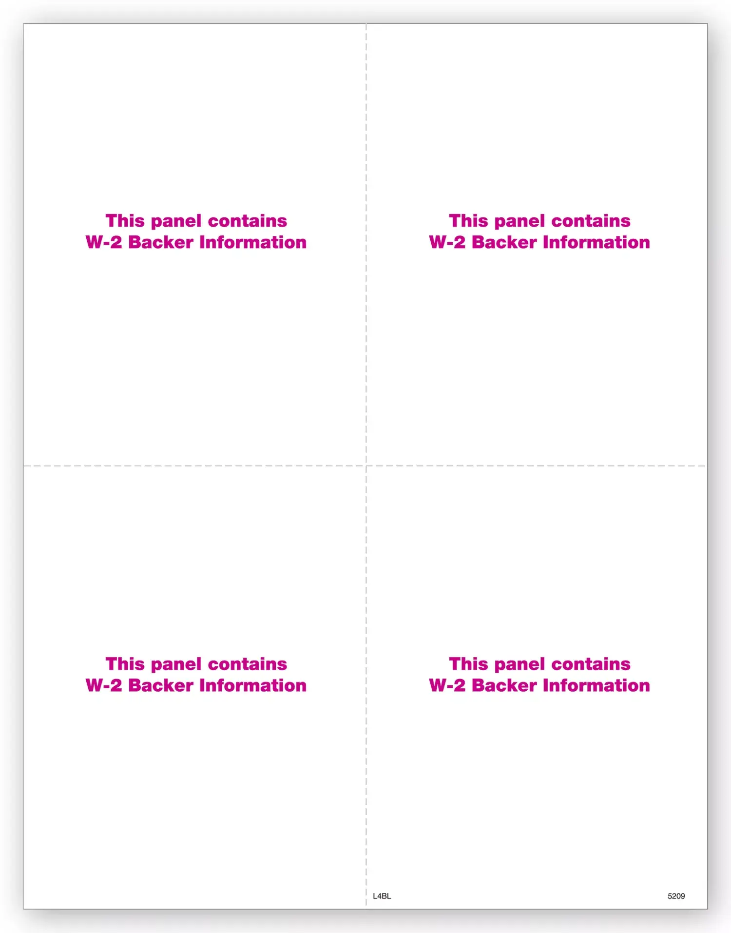 Blank Laser Bulk W-2 Tax Forms - Vertical Format, 4-Up