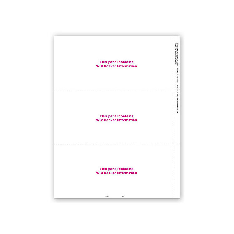 Blank Laser W-2 Bulk Tax Forms