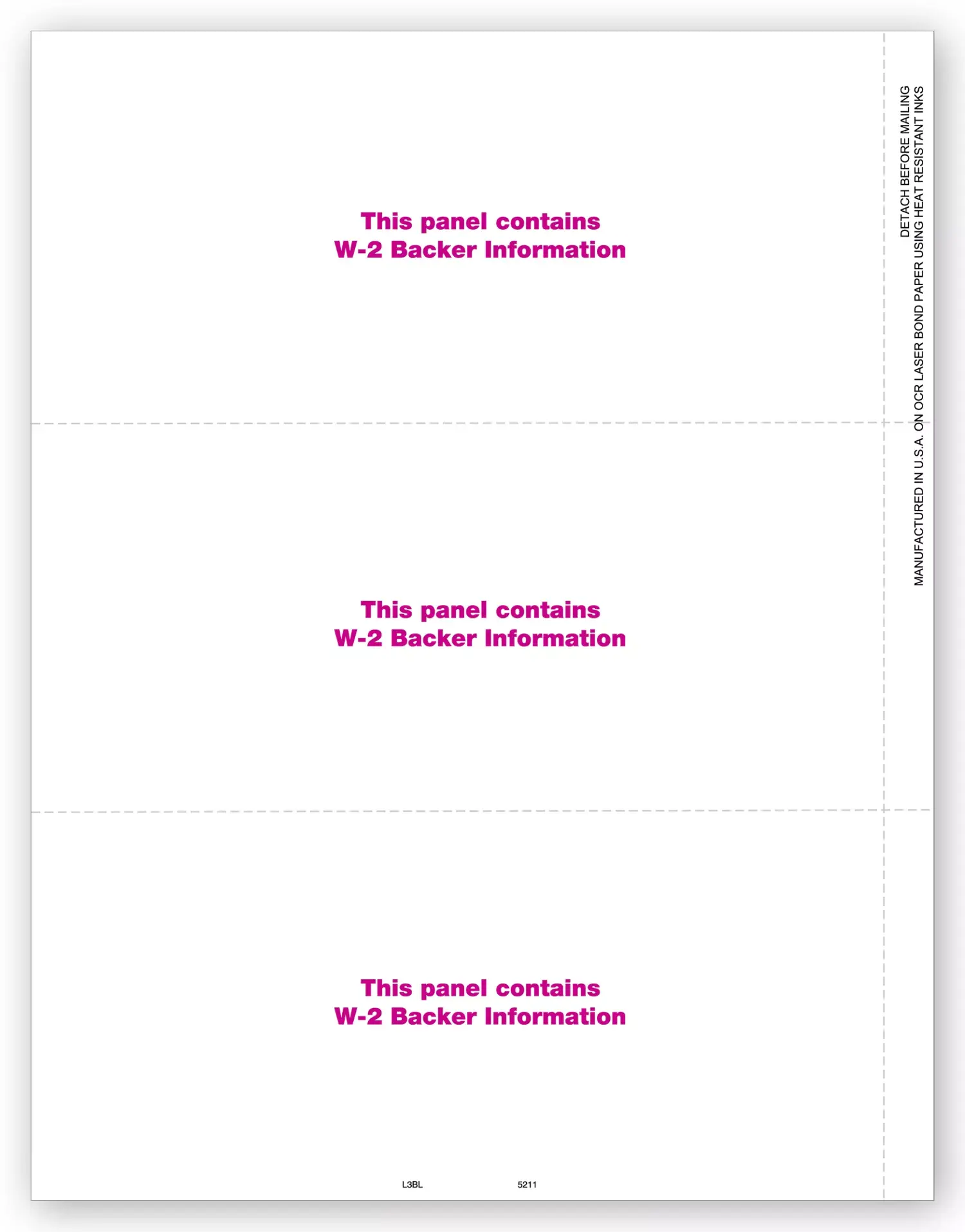 Blank Laser W-2 Bulk Tax Forms