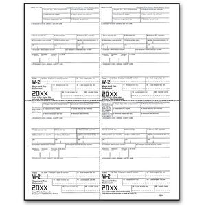 4-Up Bulk Laser W-2 Tax Forms - Employee Copy