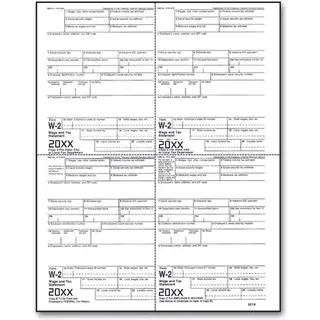 4-Up Bulk Laser W-2 Tax Forms - Employee Copy