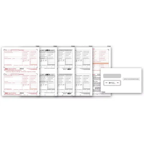 Laser W-2 Tax Forms & Envelopes, 6-parts