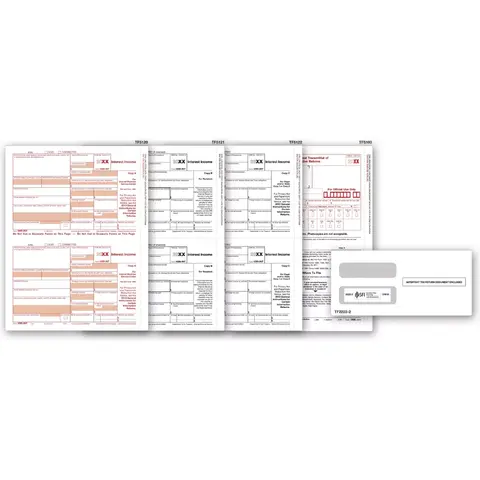 Laser 1099-INT Tax Forms & Envelopes, 4-Parts