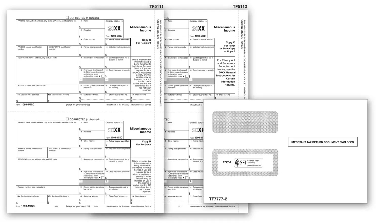 Laser 1099-MISC Forms & Envelopes - Magnetic Media