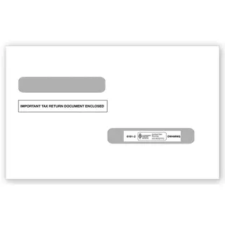 4-up W-2 & 1099-R Tax Envelopes -  Double Window 