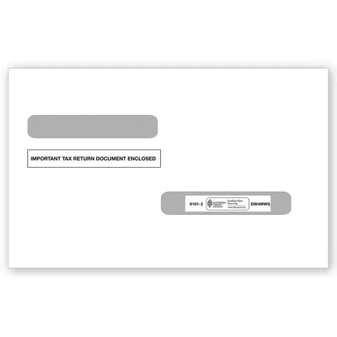 4-up W-2 & 1099-R Tax Envelopes -  Double Window 