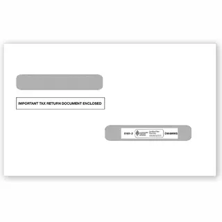 4-up W-2 & 1099-R Tax Envelopes -  Double Window 