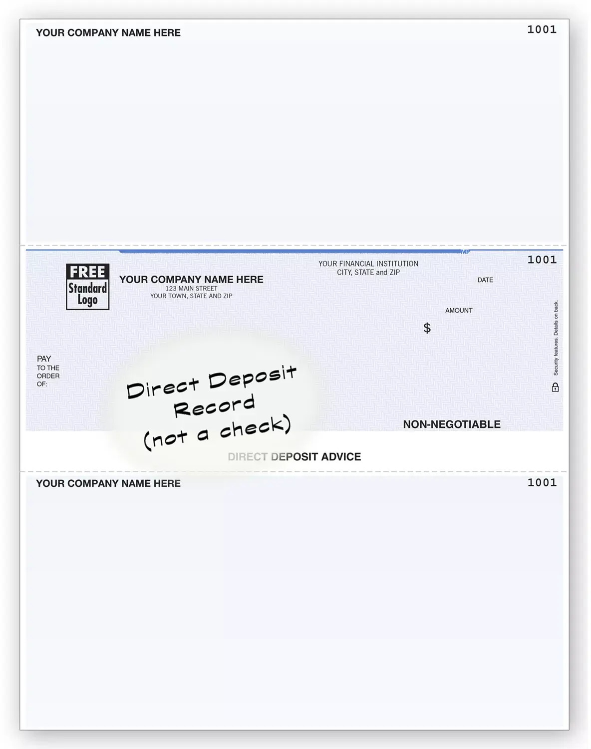 DLM602, Laser Middle Advice Of Direct Deposit