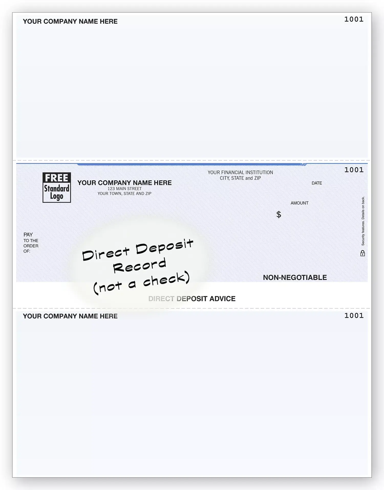 DLM602, Laser Middle Advice Of Direct Deposit