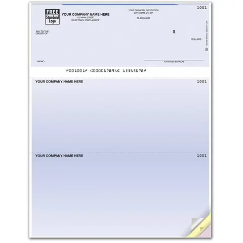 QuickBooks compatible laser business check with color background choice