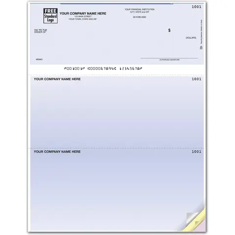 QuickBooks compatible laser business check with color background choice