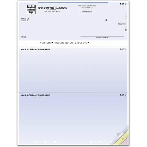 Quickbooks Top Business Check, Unlined, Hole-Punched