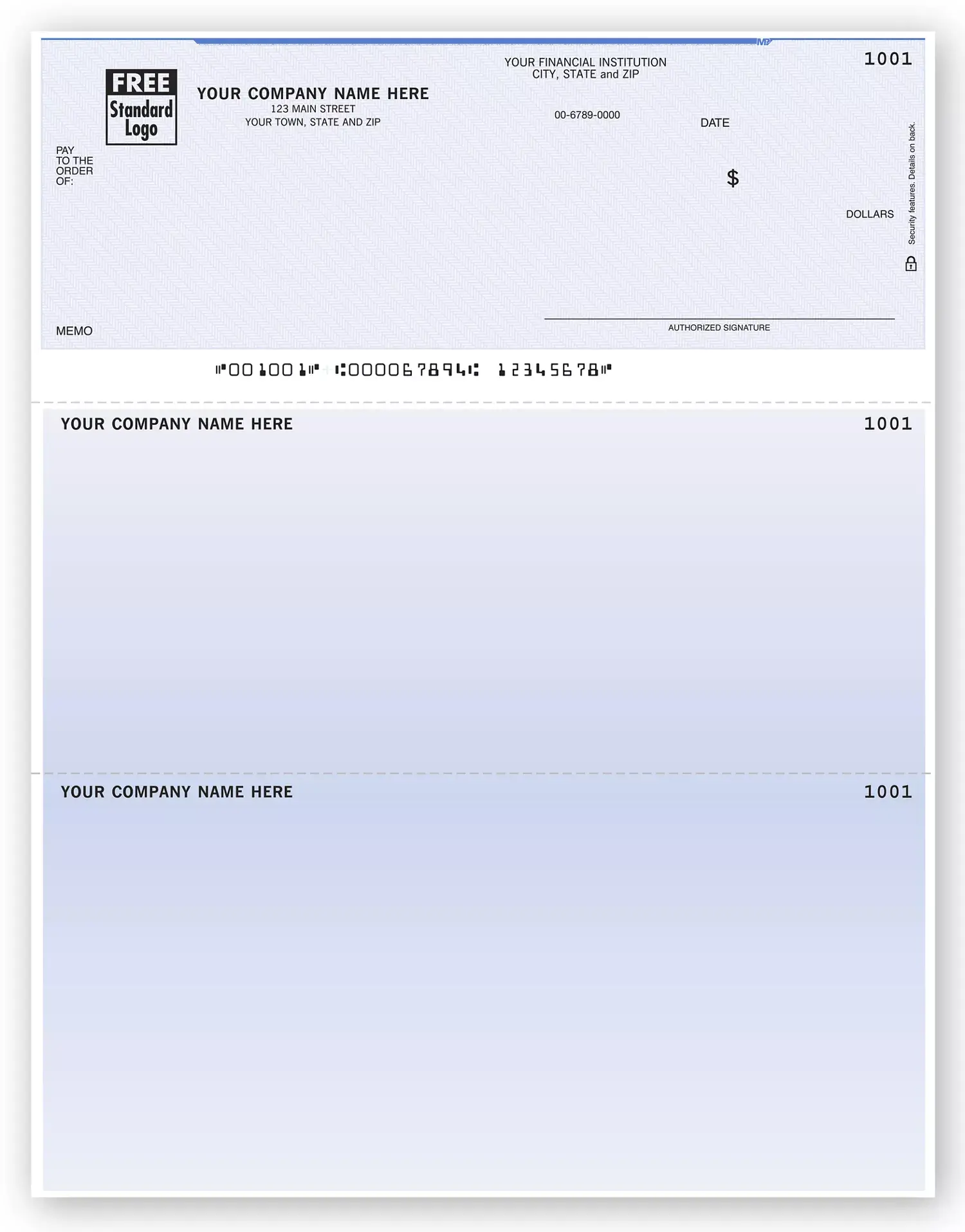 Personalized Business Laser Checks for Microsoft Accounting Software