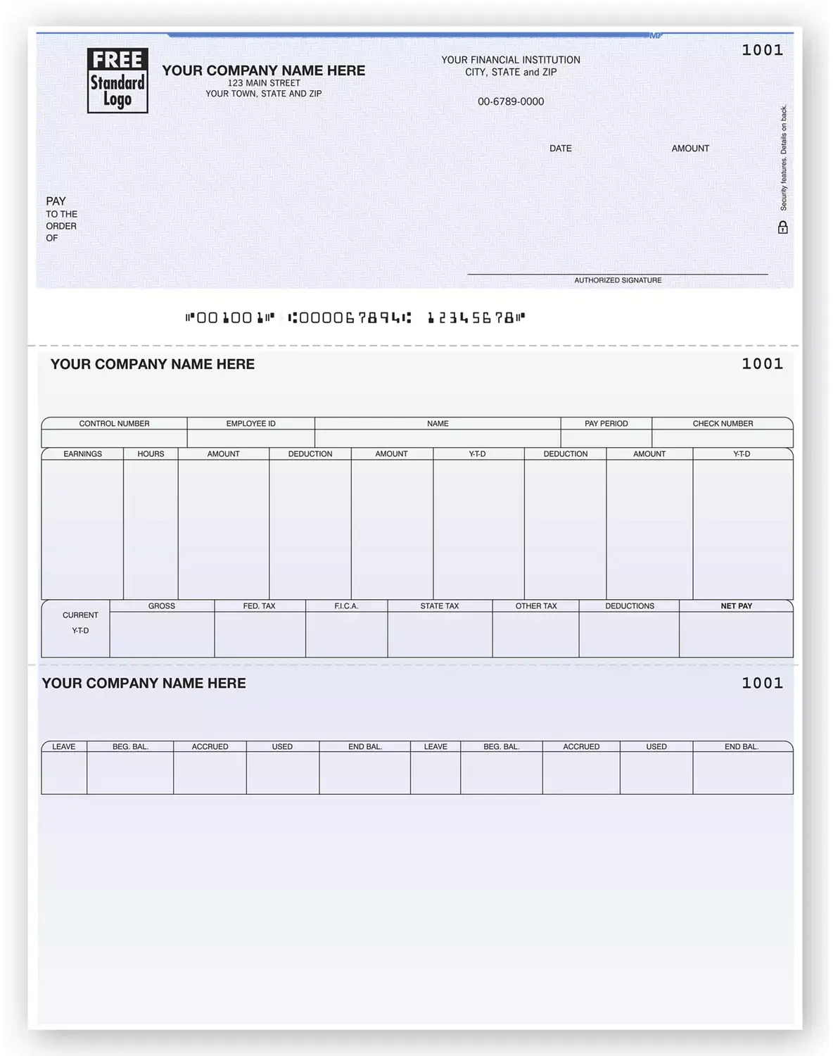Laser  Deltek Computer Payroll Checks