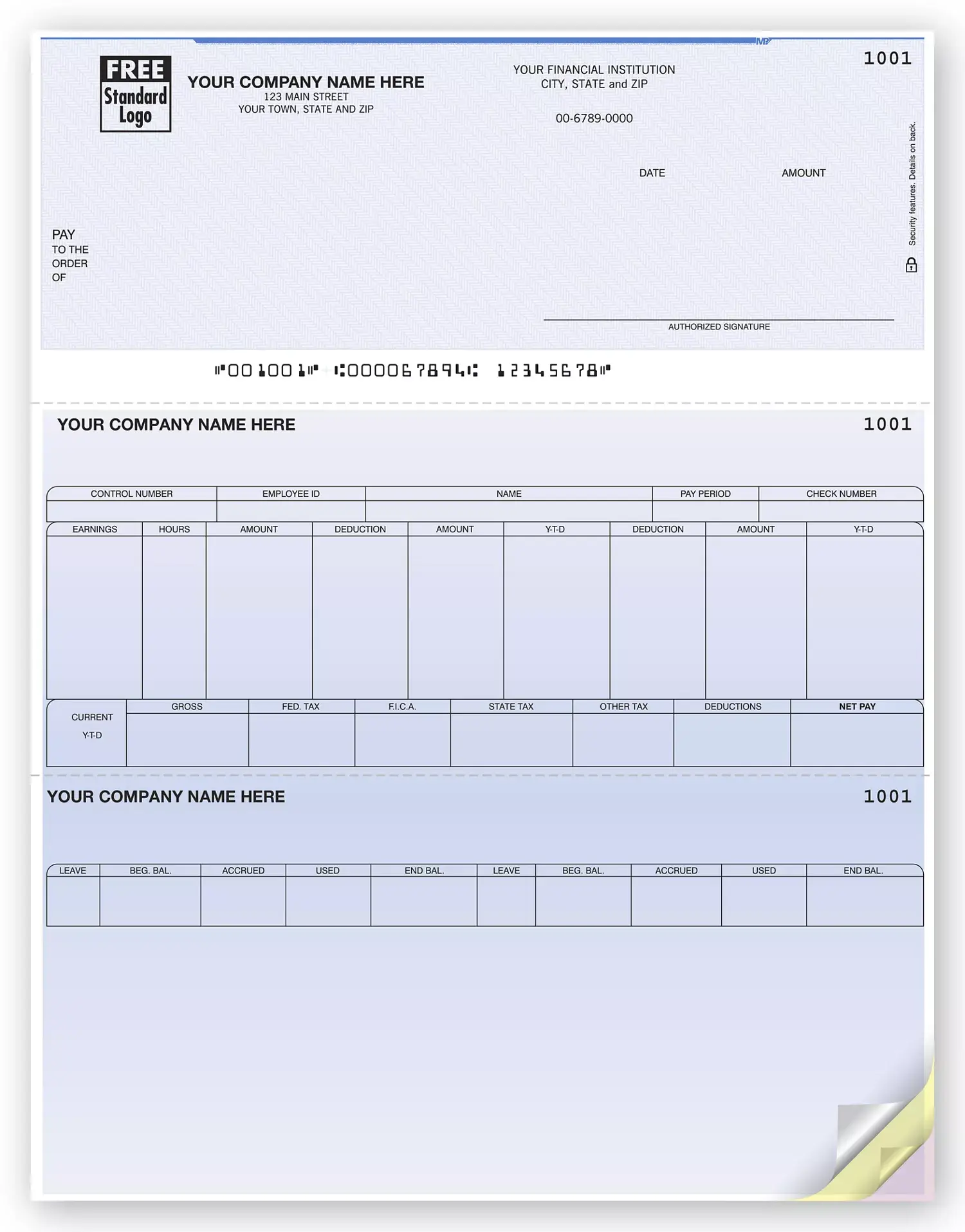 Laser  Deltek Computer Payroll Checks