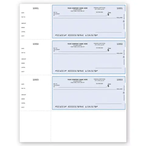 Quickbooks and Quicken Compact Business Checks - Wallet Size