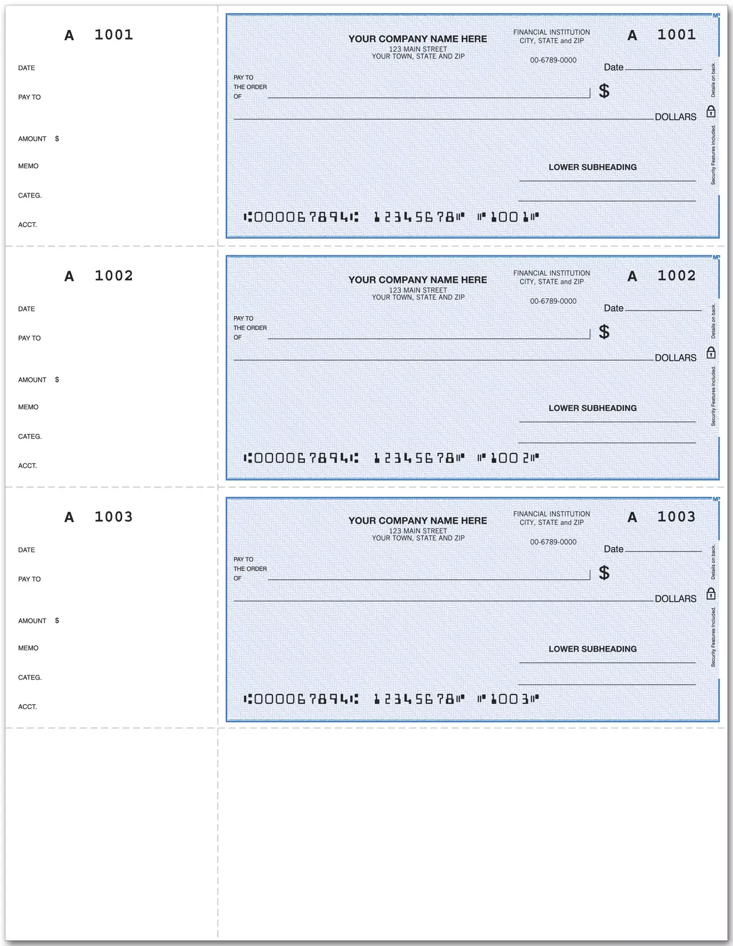 Laser Wallet Check, Lined