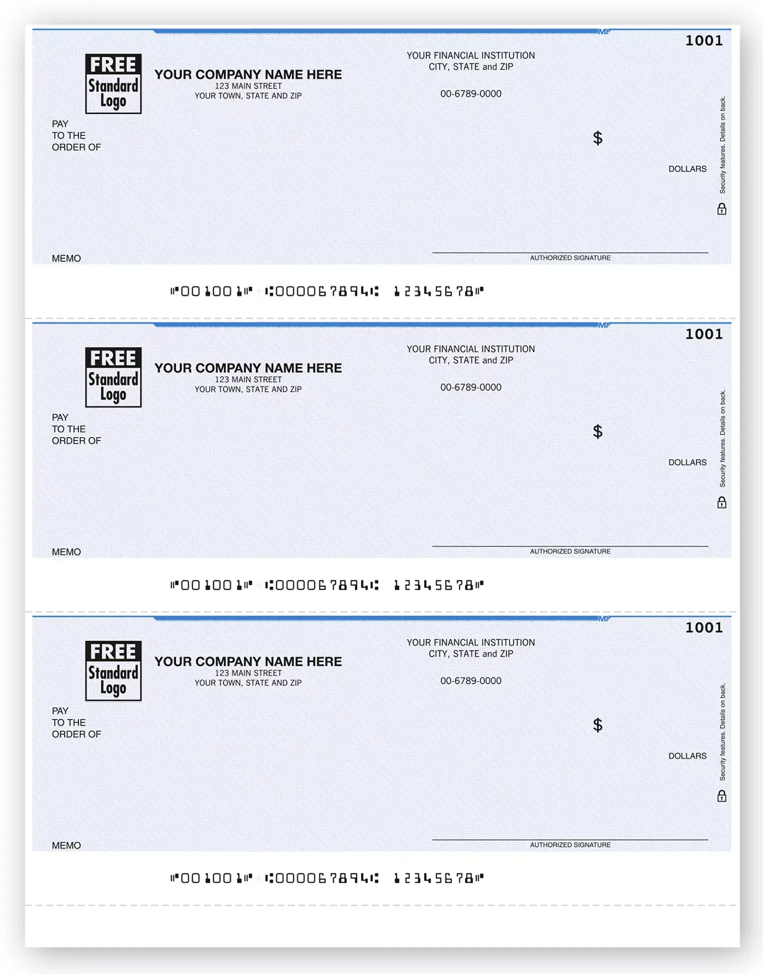 3-Per-Page NetSuite® Compatible Checks