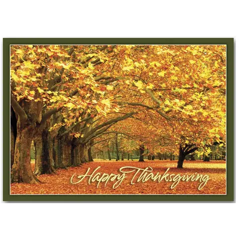 Canopy of Gold Thanksgiving Card for a Business