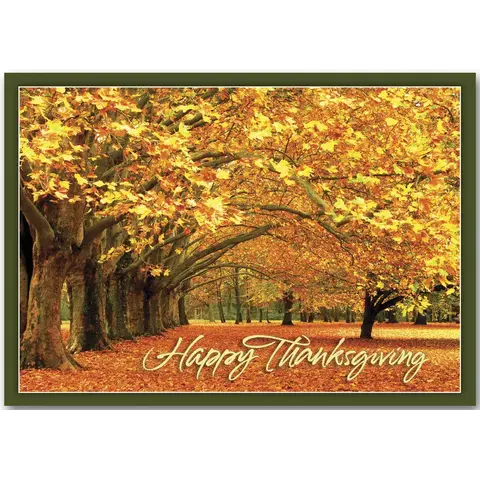 Canopy of Gold Thanksgiving Card for a Business