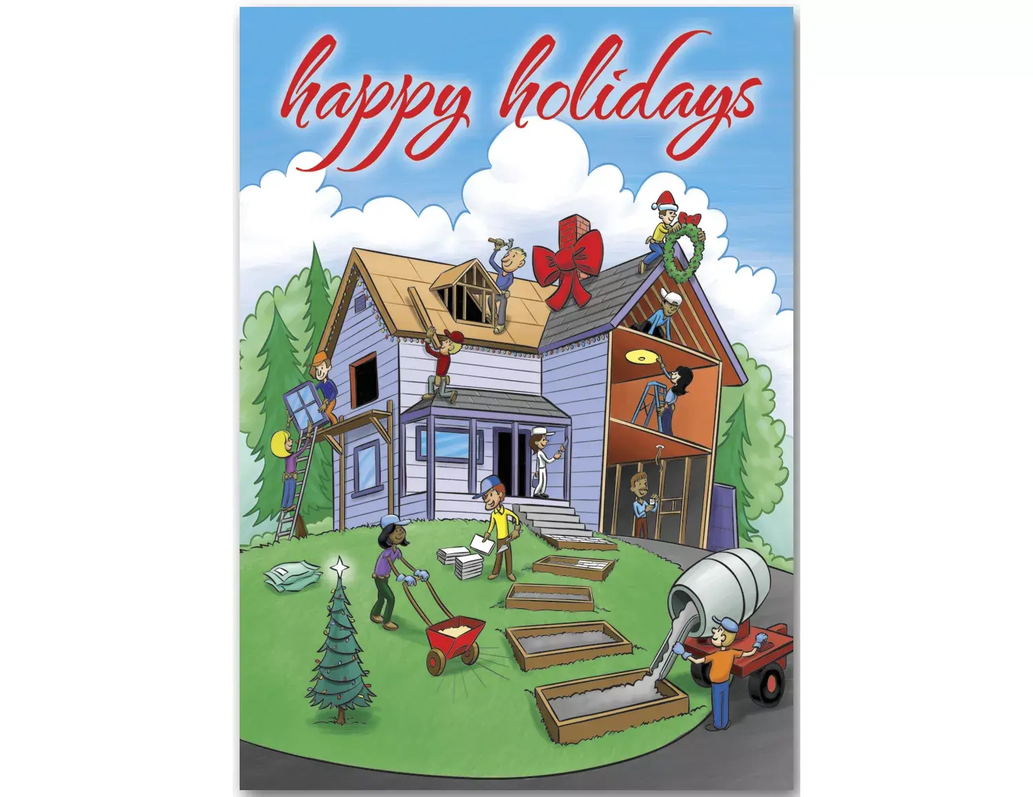 Home For The Holidays Contractor Holiday Cards 