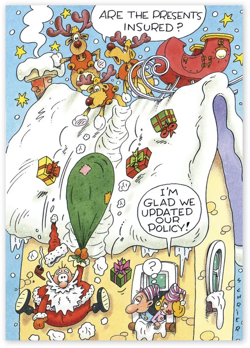 HP14327, Festive Folly Insurance Christmas Cards