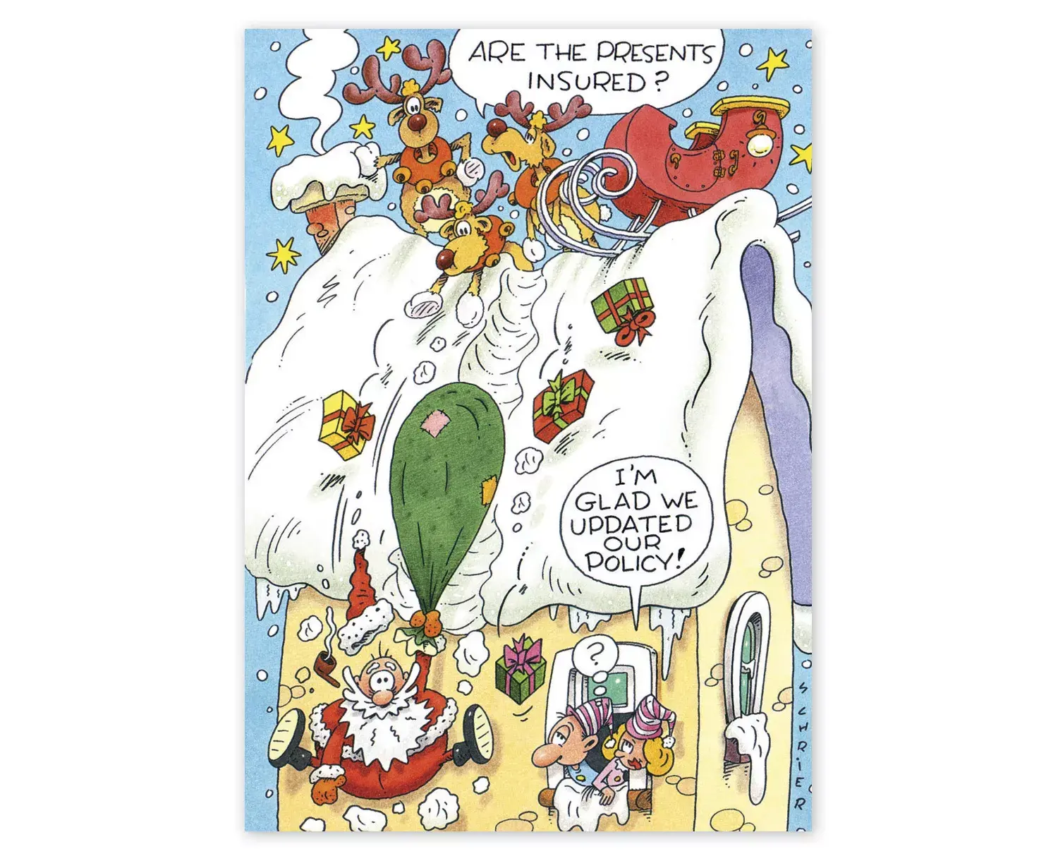 HP14327, Festive Folly Insurance Christmas Cards
