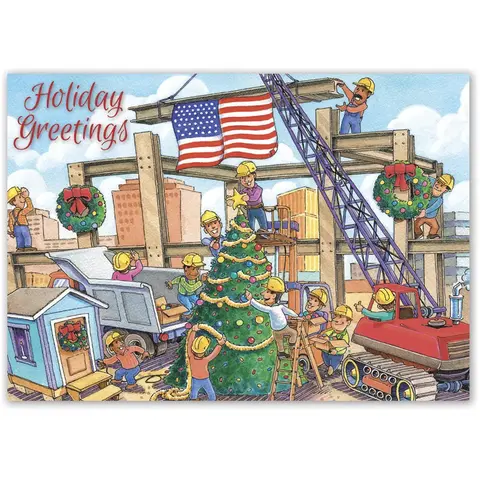 Holiday Contractor Card- Christmas Crane