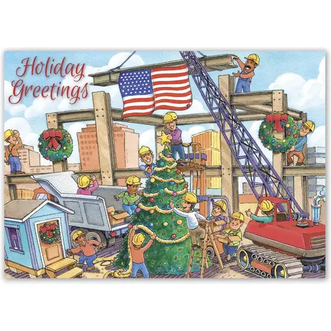 Holiday Contractor Card- Christmas Crane