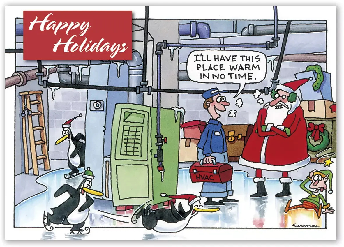Holiday HVAC Card- Warm In No Time