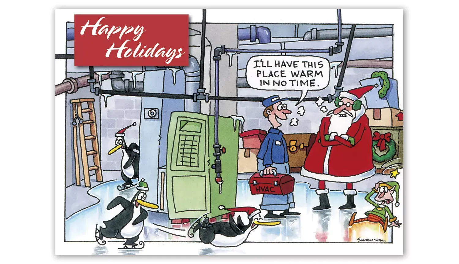Holiday HVAC Card- Warm In No Time