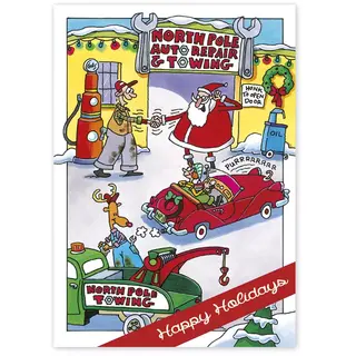 Automotive Holiday Card- North Pole Repair