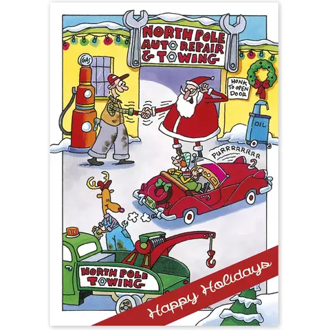 Automotive Holiday Card- North Pole Repair