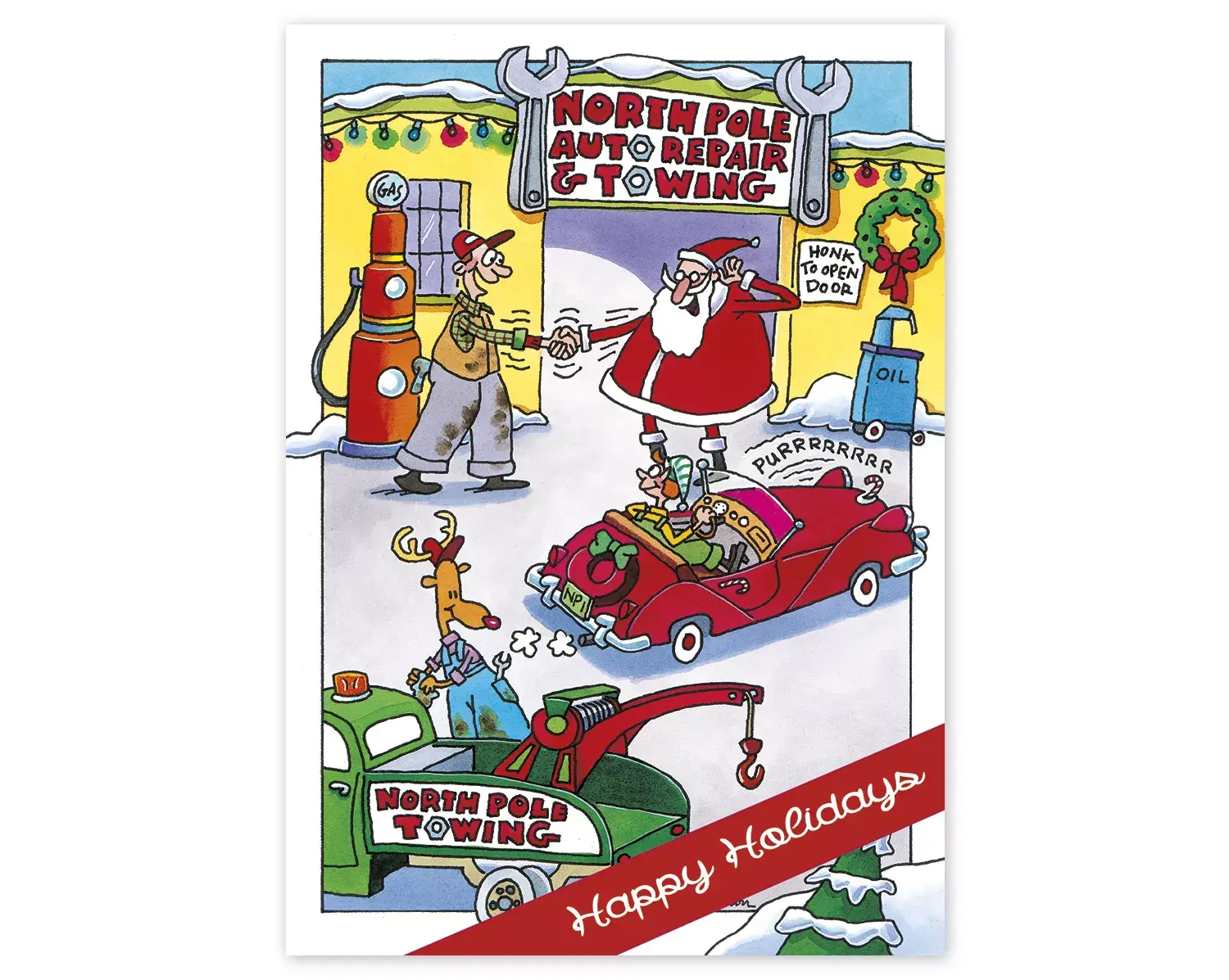 Automotive Holiday Card- North Pole Repair
